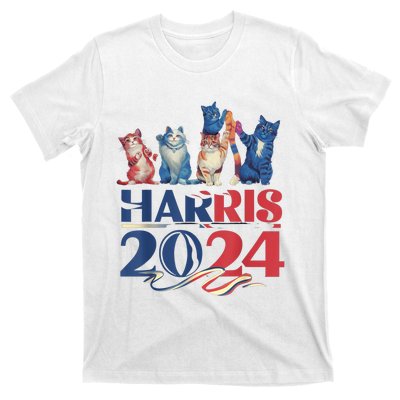 Funny Cat Design Kamala Harris 2024 Childless Cat Lady T-Shirt