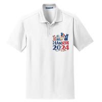 Funny Cat Design Kamala Harris 2024 Childless Cat Lady Dry Zone Grid Polo