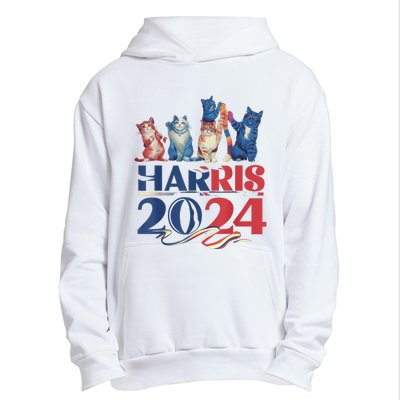 Funny Cat Design Kamala Harris 2024 Childless Cat Lady Urban Pullover Hoodie