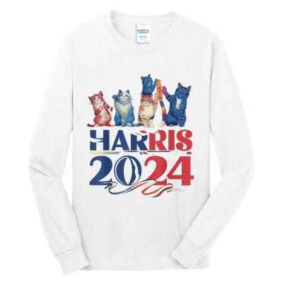 Funny Cat Design Kamala Harris 2024 Childless Cat Lady Tall Long Sleeve T-Shirt