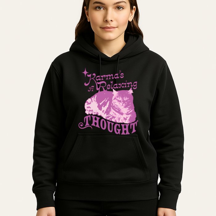 Funny Cat Design Karma Is A Relaxing Hoodie