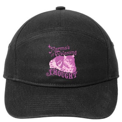 Funny Cat Design Karma Is A Relaxing 7-Panel Snapback Hat