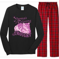 Funny Cat Design Karma Is A Relaxing Long Sleeve Pajama Set