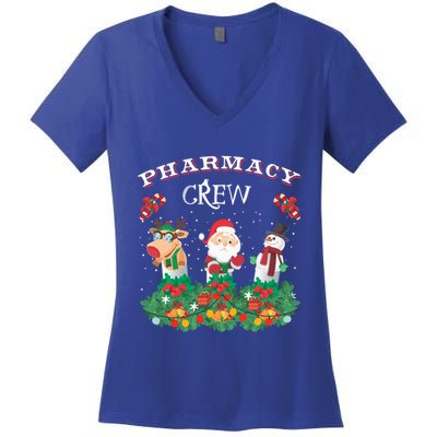 Funny Christmas Design Gift Idea Pharmacy Crew Xmas Holiday Gift Women's V-Neck T-Shirt