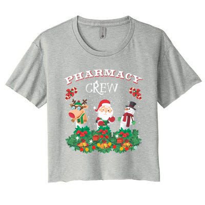 Funny Christmas Design Gift Idea Pharmacy Crew Xmas Holiday Gift Women's Crop Top Tee