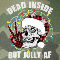 Funny Christmas Dead Inside But Jolly AF Peace Out Skull Legacy Tie Dye Trucker Hat
