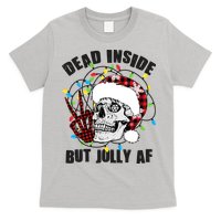 Funny Christmas Dead Inside But Jolly AF Peace Out Skull T-Shirt