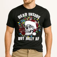 Funny Christmas Dead Inside But Jolly AF Peace Out Skull Performance Shirt