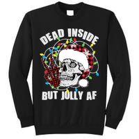 Funny Christmas Dead Inside But Jolly AF Peace Out Skull Sweatshirt