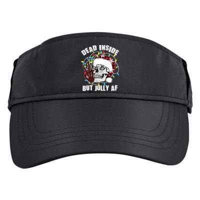 Funny Christmas Dead Inside But Jolly AF Peace Out Skull Adult Drive Performance Visor