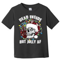 Funny Christmas Dead Inside But Jolly AF Peace Out Skull Toddler T-Shirt
