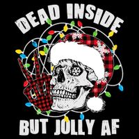 Funny Christmas Dead Inside But Jolly AF Peace Out Skull Toddler T-Shirt