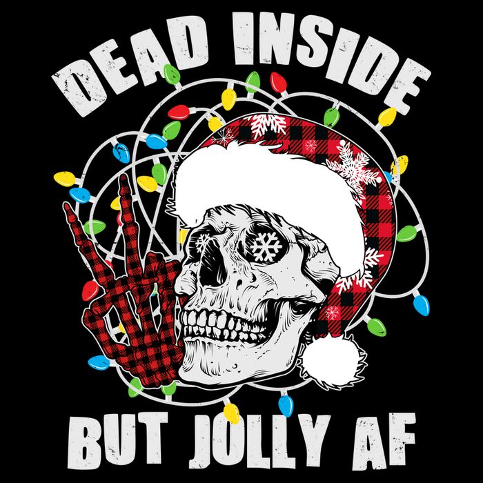 Funny Christmas Dead Inside But Jolly AF Peace Out Skull Toddler T-Shirt