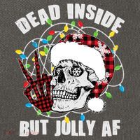 Funny Christmas Dead Inside But Jolly AF Peace Out Skull Cotton Canvas Backpack
