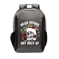 Funny Christmas Dead Inside But Jolly AF Peace Out Skull Vector Backpack
