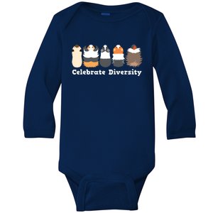 Funny Celebrate Diversity Cute Shirts For Guinea Pig Lovers Baby Long Sleeve Bodysuit