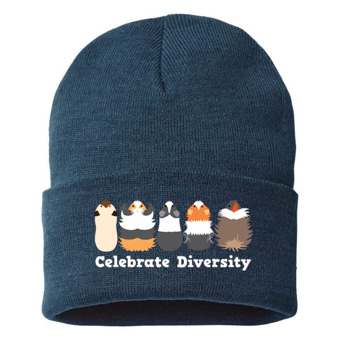 Funny Celebrate Diversity Cute Shirts For Guinea Pig Lovers Sustainable Knit Beanie