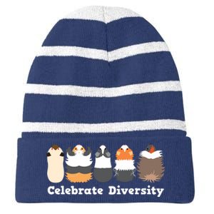 Funny Celebrate Diversity Cute Shirts For Guinea Pig Lovers Striped Beanie with Solid Band