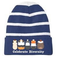 Funny Celebrate Diversity Cute Shirts For Guinea Pig Lovers Striped Beanie with Solid Band