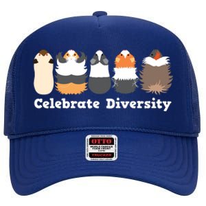 Funny Celebrate Diversity Cute Shirts For Guinea Pig Lovers High Crown Mesh Back Trucker Hat