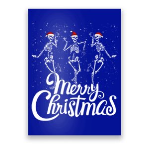 Funny Christmas Dancing Skeletons Xmas Skeleton Dance Gift Poster