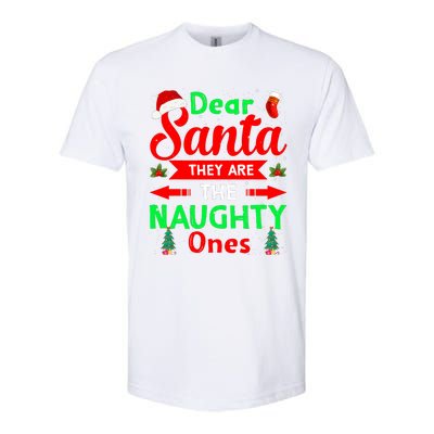 Funny Christmas Dear Santa They Are The Naughty Ones Pajama Softstyle® CVC T-Shirt