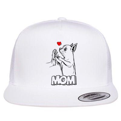 Funny Chihuahua Dog Mom Gift Flat Bill Trucker Hat