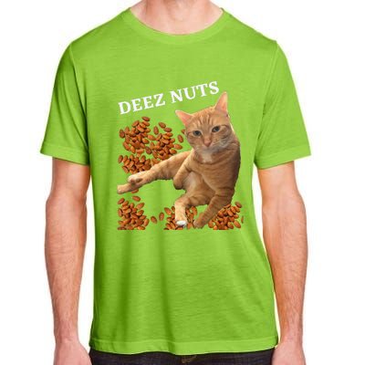 Funny Cat Deez Nuts Joke Adult ChromaSoft Performance T-Shirt