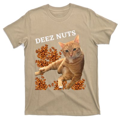 Funny Cat Deez Nuts Joke T-Shirt