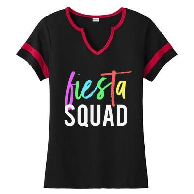 Funny Cinco De Mayo Fiesta Squad Design For Parties Funny Ladies Halftime Notch Neck Tee