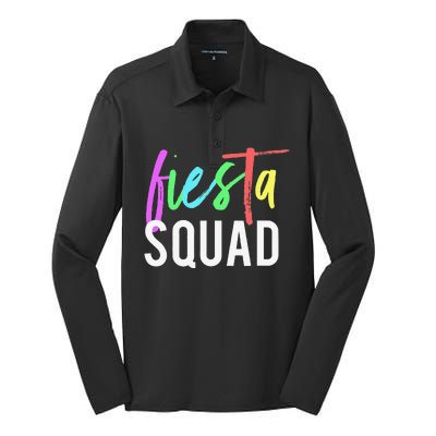 Funny Cinco De Mayo Fiesta Squad Design For Parties Funny Silk Touch Performance Long Sleeve Polo