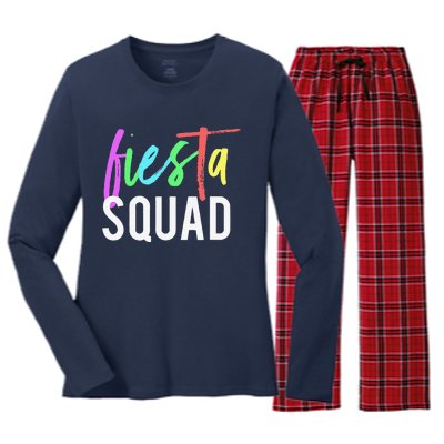 Funny Cinco De Mayo Fiesta Squad Design For Parties Funny Women's Long Sleeve Flannel Pajama Set 