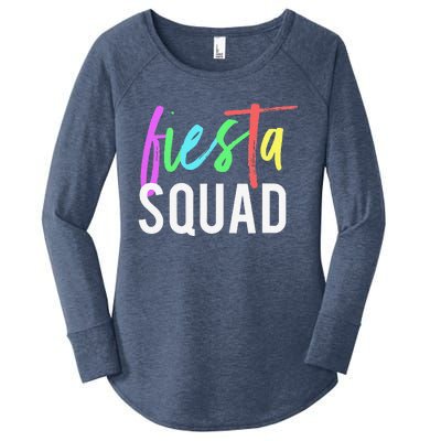 Funny Cinco De Mayo Fiesta Squad Design For Parties Funny Women's Perfect Tri Tunic Long Sleeve Shirt