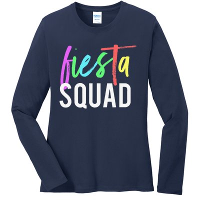 Funny Cinco De Mayo Fiesta Squad Design For Parties Funny Ladies Long Sleeve Shirt