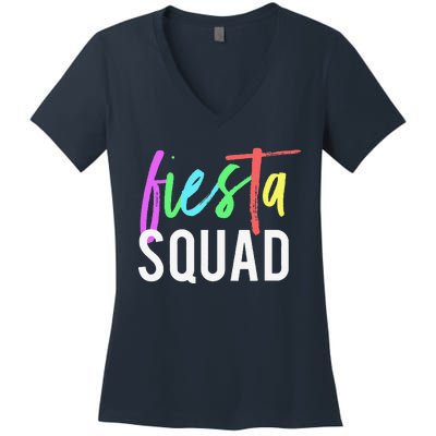 Funny Cinco De Mayo Fiesta Squad Design For Parties Funny Women's V-Neck T-Shirt