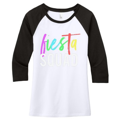 Funny Cinco De Mayo Fiesta Squad Design For Parties Funny Women's Tri-Blend 3/4-Sleeve Raglan Shirt