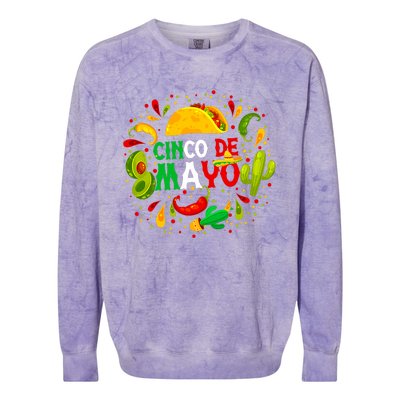 Fiesta Cinco De Mayo Party Mexican Colorblast Crewneck Sweatshirt