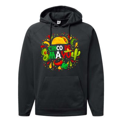 Fiesta Cinco De Mayo Party Mexican Performance Fleece Hoodie