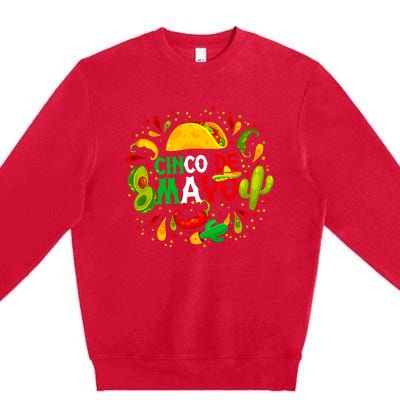 Fiesta Cinco De Mayo Party Mexican Premium Crewneck Sweatshirt