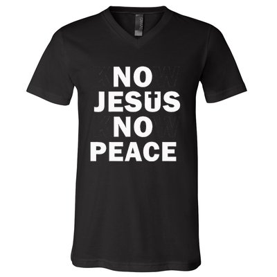 Faithful Cross Discover Peace Through Jesus V-Neck T-Shirt