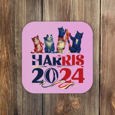 Funny Cat Design Kamala Harris 2024 Childless Cat Lady Coaster