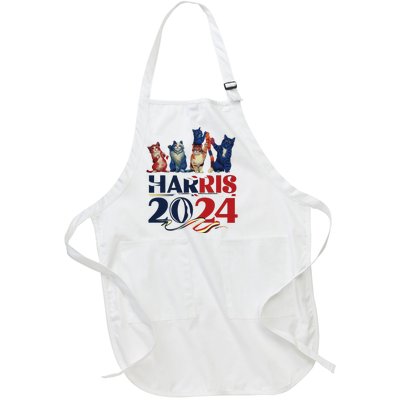 Funny Cat Design Kamala Harris 2024 Childless Cat Lady Full-Length Apron With Pockets