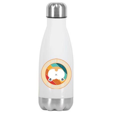 Funny Corgi Dog Design Ask Me About My Butthole Butt Mom Dad Gift Stainless Steel Insulated Water Bottle