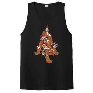 Funny Cute Dachshund Dog Christmas Tree Puppy Lover Funny Gift PosiCharge Competitor Tank