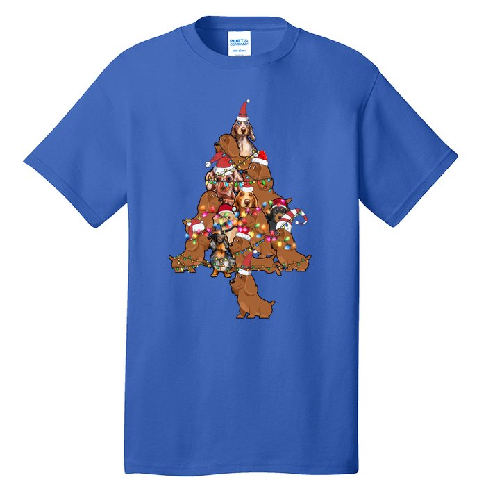 Funny Cute Dachshund Dog Christmas Tree Puppy Lover Funny Gift Tall T-Shirt