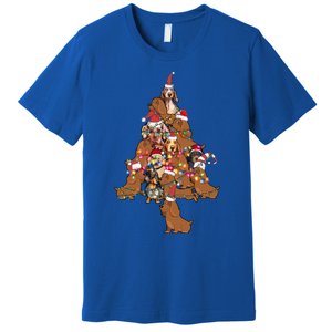 Funny Cute Dachshund Dog Christmas Tree Puppy Lover Funny Gift Premium T-Shirt