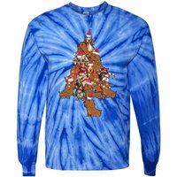 Funny Cute Dachshund Dog Christmas Tree Puppy Lover Funny Gift Tie-Dye Long Sleeve Shirt