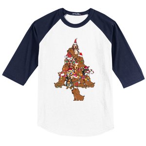 Funny Cute Dachshund Dog Christmas Tree Puppy Lover Funny Gift Baseball Sleeve Shirt