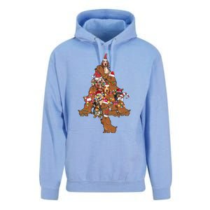 Funny Cute Dachshund Dog Christmas Tree Puppy Lover Funny Gift Unisex Surf Hoodie