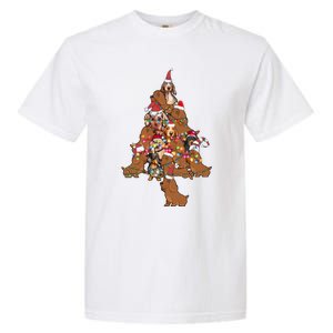 Funny Cute Dachshund Dog Christmas Tree Puppy Lover Funny Gift Garment-Dyed Heavyweight T-Shirt